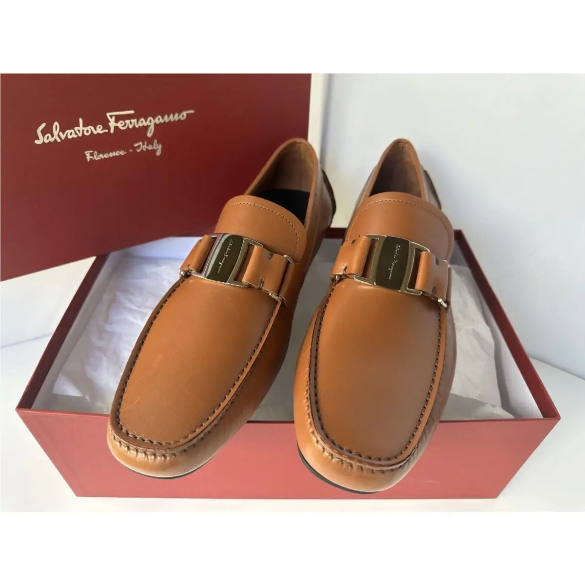 Salvatore Ferragamo shoes - loafers - loafers - Brown, Main: Cuoio (UPC: 8058572559954) 2
