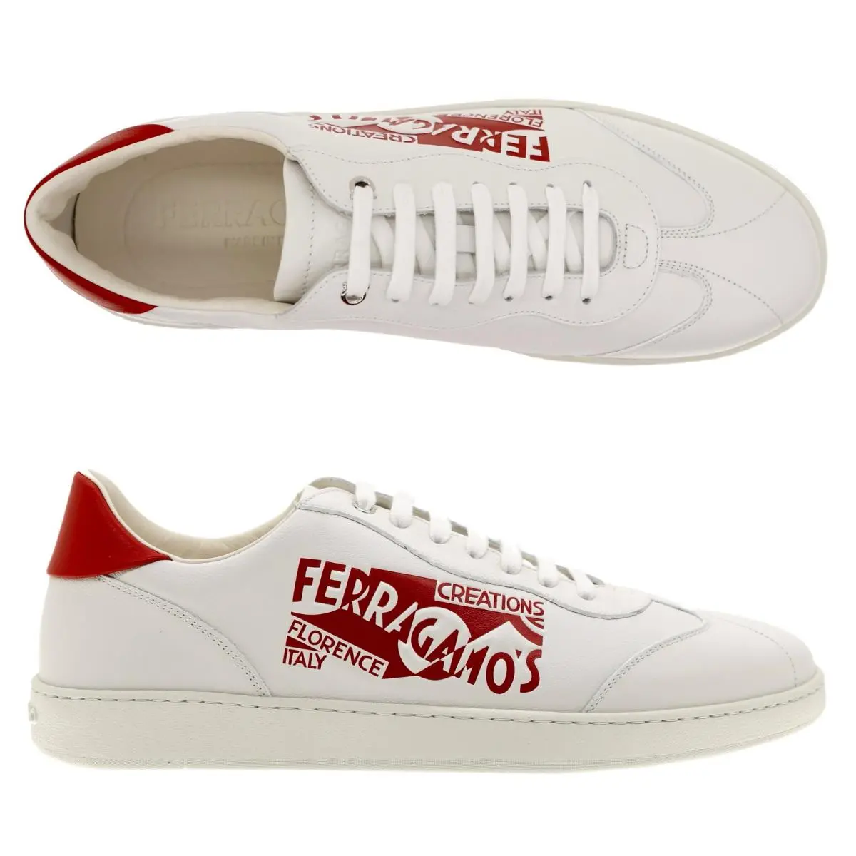Salvatore Ferragamo Sneakers Achille Venn White Leather Size 12 US - White