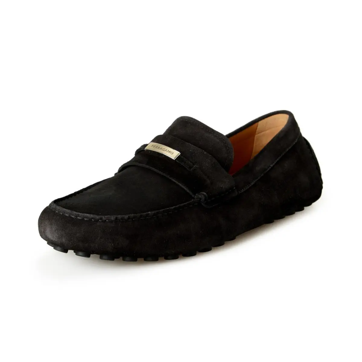 Salvatore Ferragamo Men`s Grenoble Suede Leather Car Shoes US 9.5EEE IT 42.5EEE
