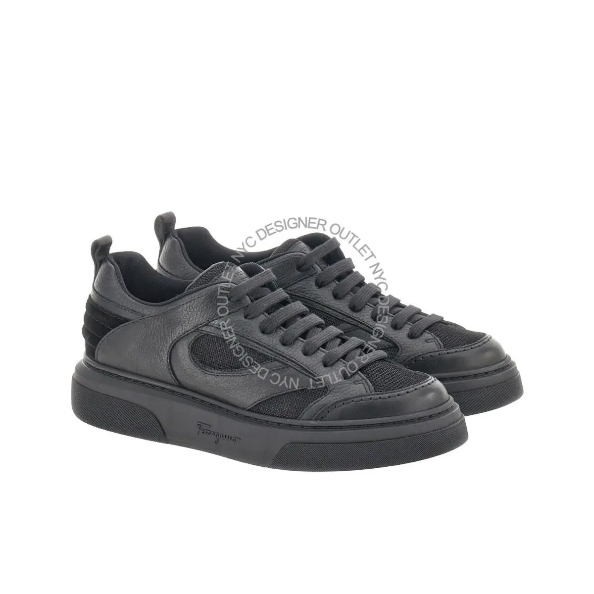Salvatore Ferragamo Mens Cassina Mi Black Leather Size 8.5