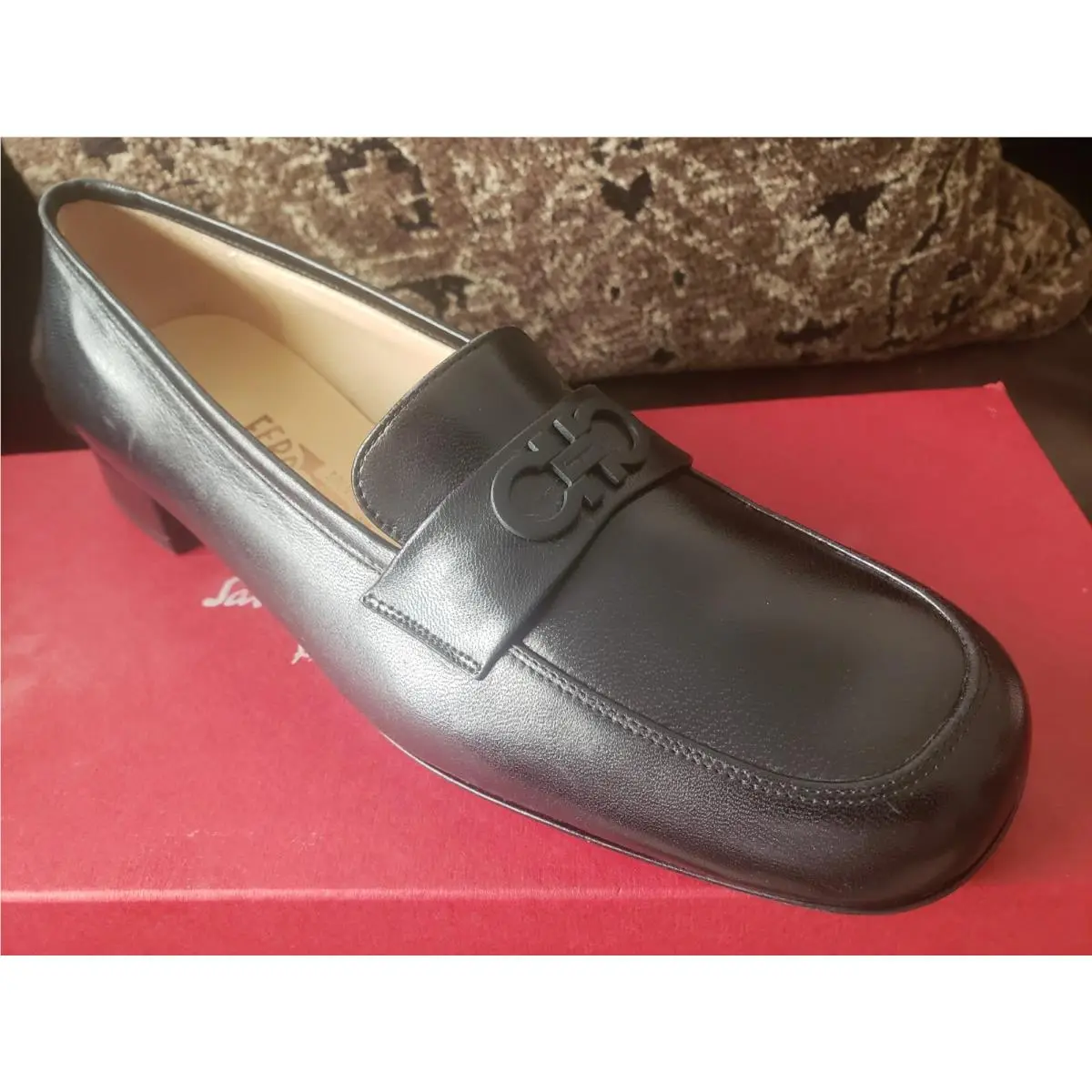 Salvatore Ferragamo Saba Penny Loafer Women Black Logo Sz 6.5-B UK 6.5 US 290