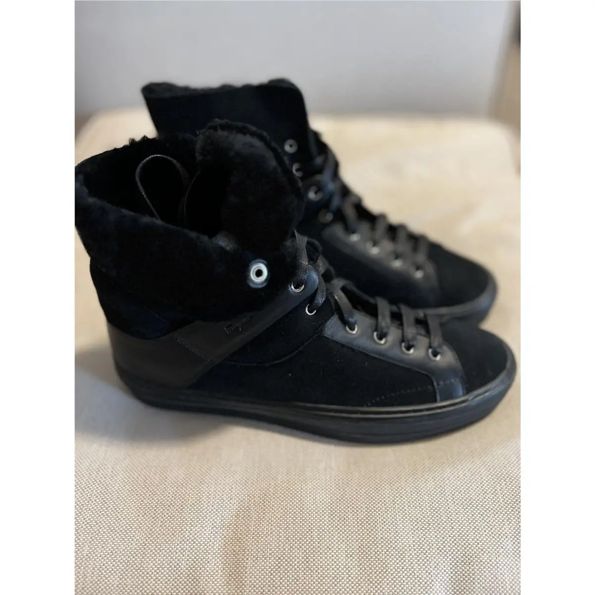 Salvatore Ferragamo Nisia Fur Nero 7.5us