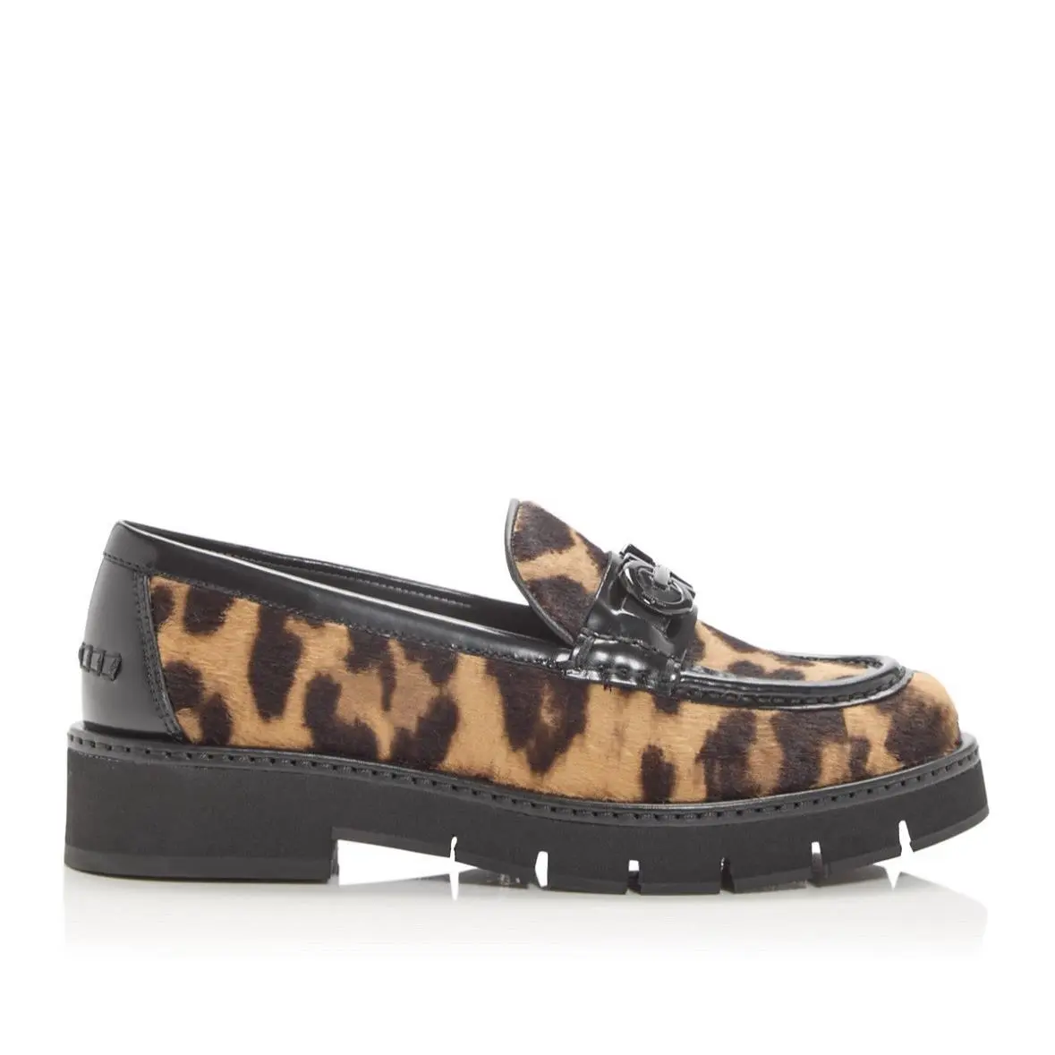 Ferragamo Women`s Ofelia Leopard Print Calf Hair Moc Toe Loafers US 8/EUR 38