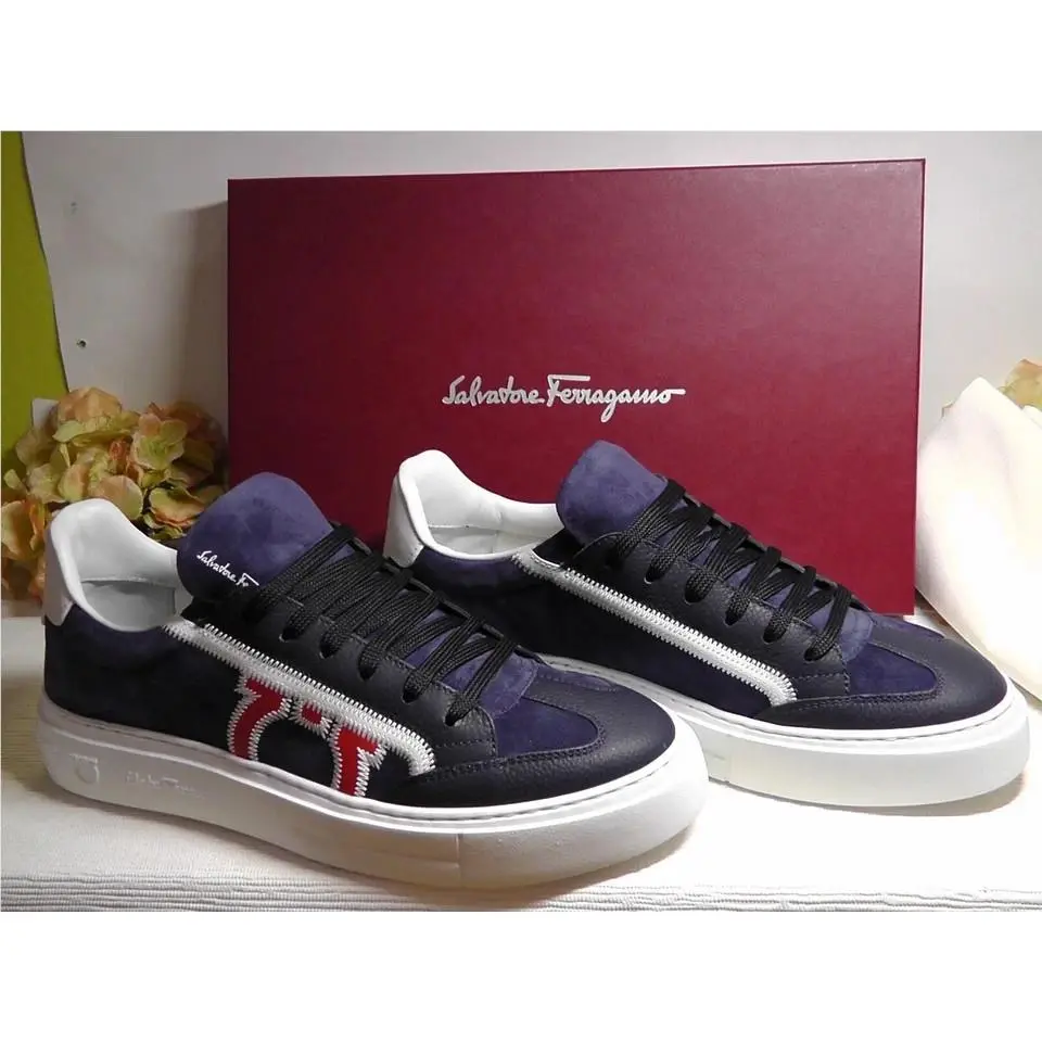 Salvatore Ferragamo shoes - Salvatore Ferragamo BORG 5 - BORG - Blue/White/Red 0