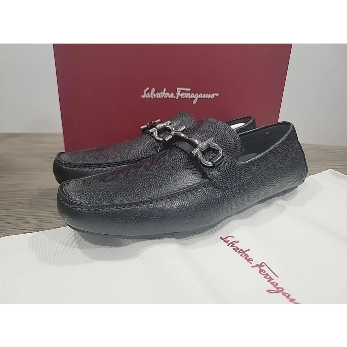 Salvatore Ferragamo Mens Black Parigi Shoes 7.5 D