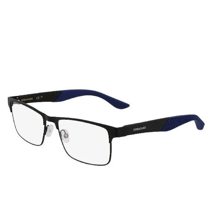 Ferragamo SF2216N 002 Matte Black Eyeglasses Frames 56mm Men`s by Salvatore Ferragamo