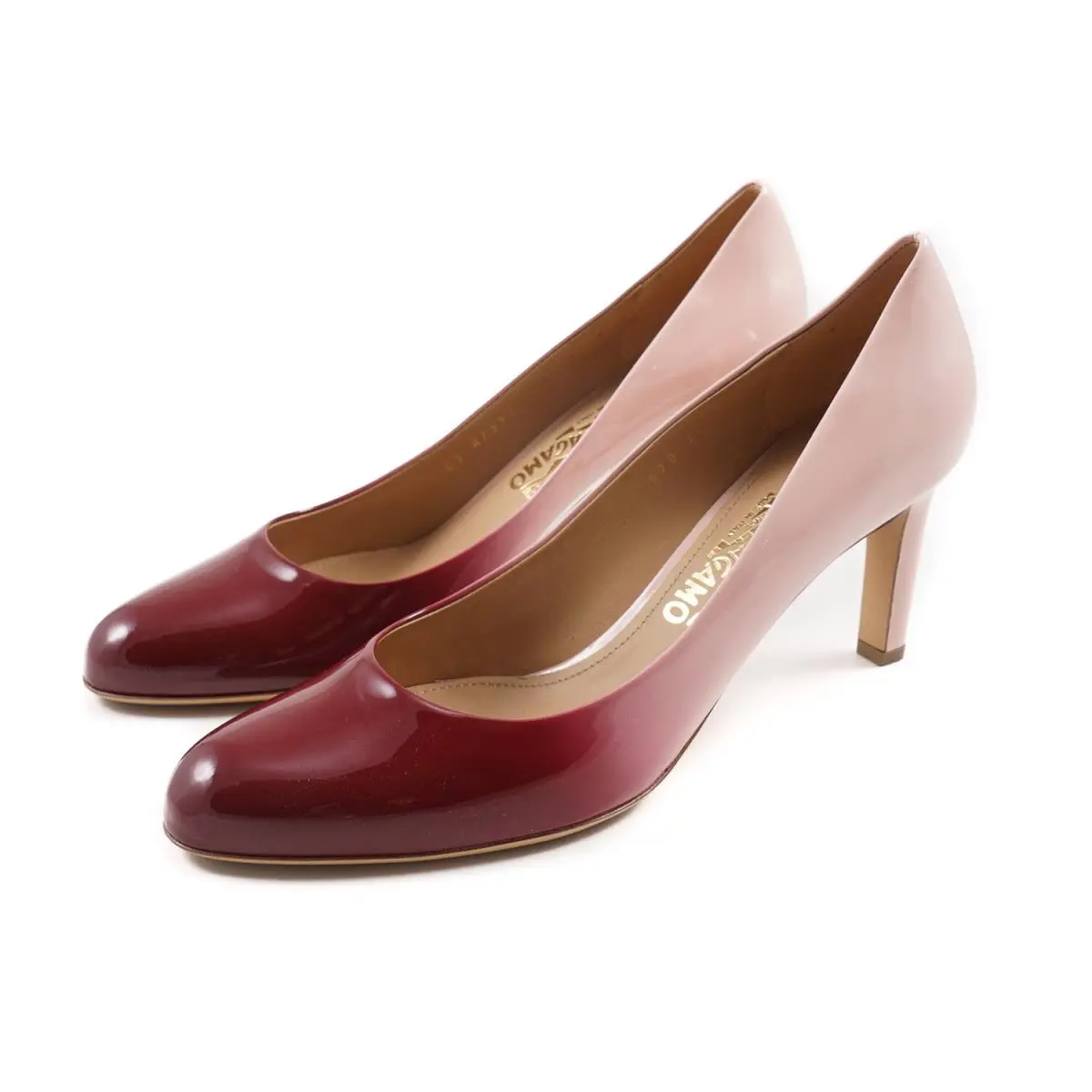 Salvatore Ferragamo `leo 70` Ombre Effect Patent Leather Pumps 9.5 B