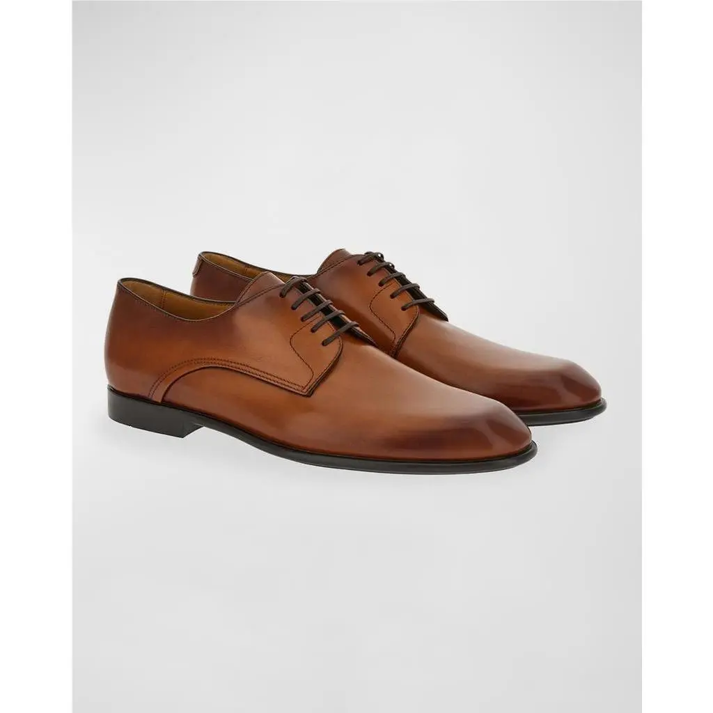 Salvatore Ferragamo ‘fosco’ Brown Leather Oxfords Size 9.5E