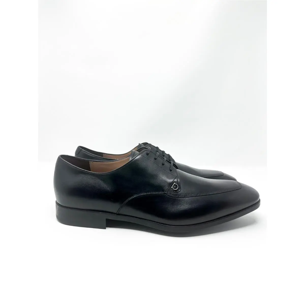 Salvatore Ferragamo Men`s Tristano Leather Apron-toe Oxfords Black 12 E