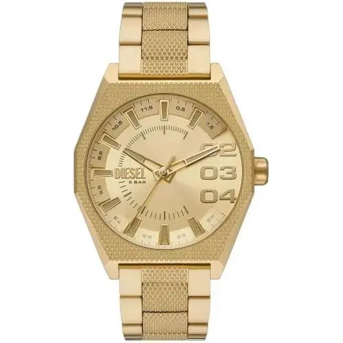 Scraper DZ2173 Gold-tone Stainless Steel Watch Gold Dial 43mm Quartz by Diesel