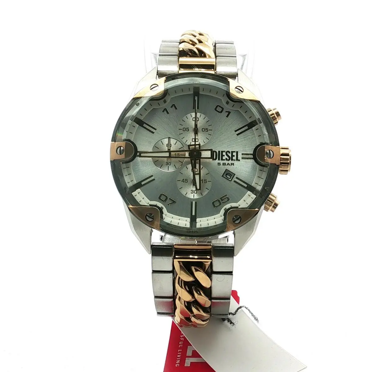 Spiked 49mm Silver Dial Men`s Watch DZ4629 by Diesel
