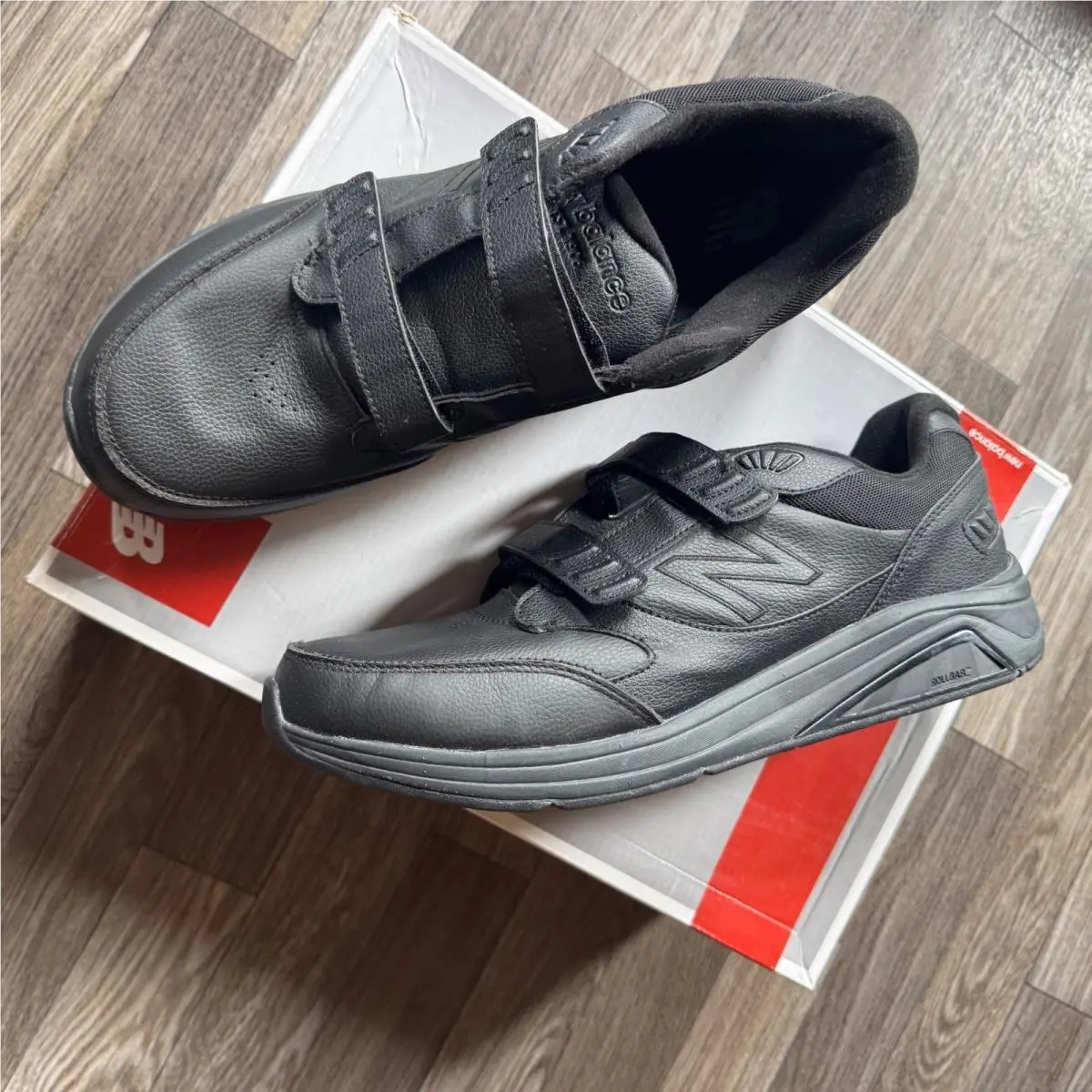 New Balance 928v3 Walking Shoes Mens 12.5 B Black Leather Straps MW928HB3