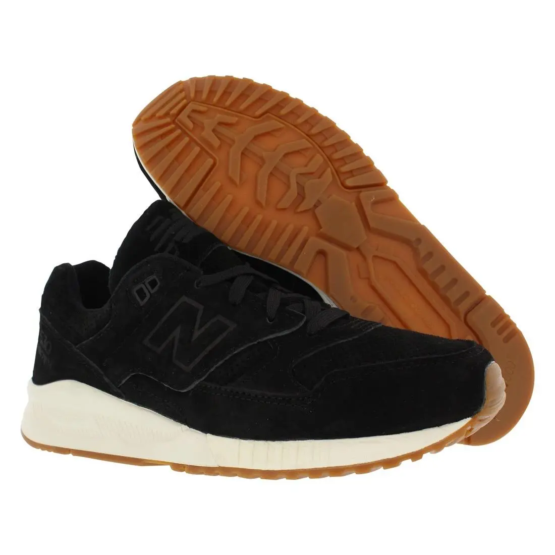 New Balance 530 Lux Suede Casual Men`s Shoes Size 12 Color: Black/white