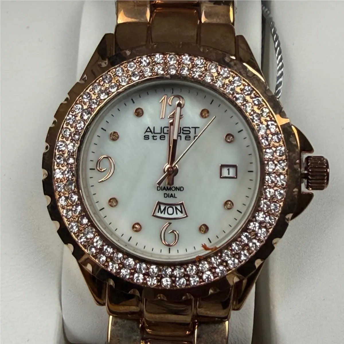 Watch Womens Rose Gold Diamond Dial Mother of Pearl AS8156 by August Steiner