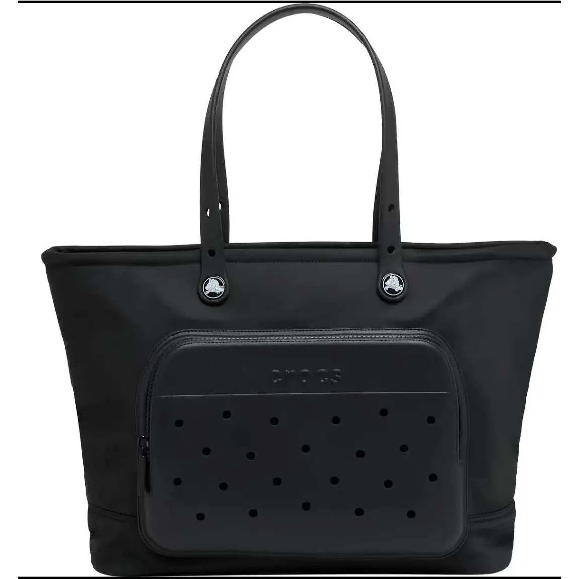 Nylon Tote Bag Meteor Off White Cream Large Travel Handbag Jibbitz Charms Black by Crocs