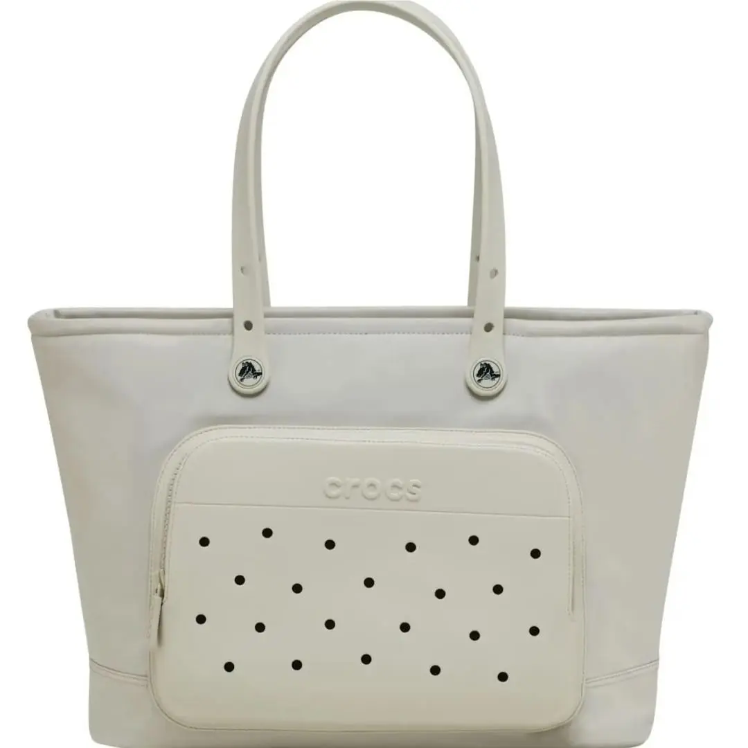 Nylon Tote Bag Meteor Off White Cream Large Travel Handbag Jibbitz Charms Meteor by Crocs