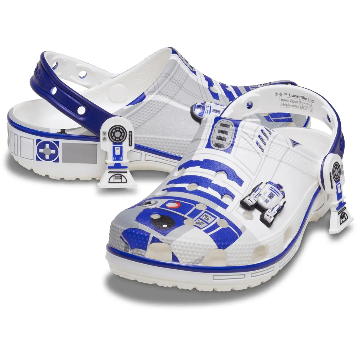 Crocs Star Wars R2-D2 Classic 211490-90H Clogs Men`s White Comfort Shoes MOT282