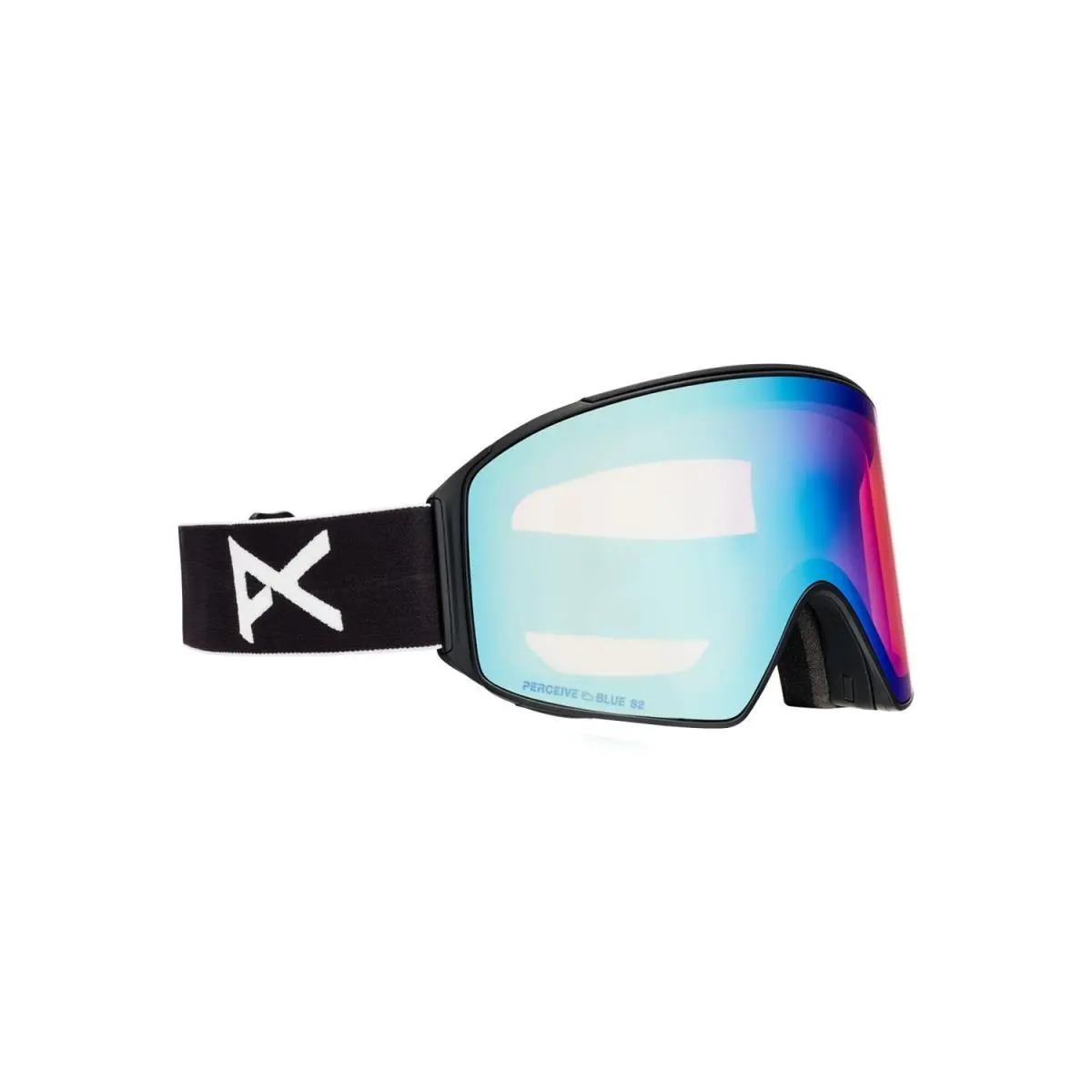 M4 Cylindrical Snow Goggles Black Frame Perceive Variable Blue Lens by Anon