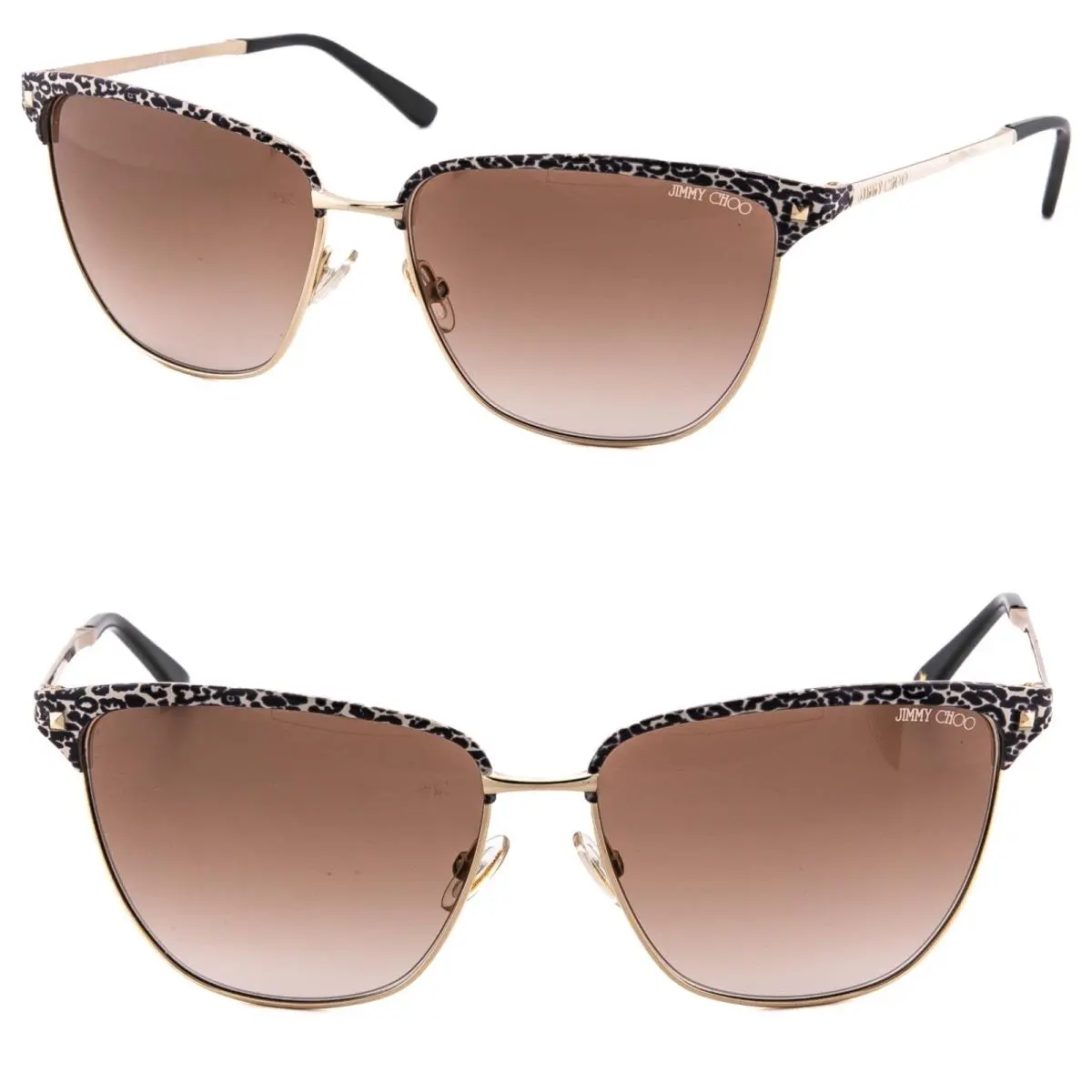 Laura Gold Brown Animal Leopard Print Metal Sunglasses Laura/s by Jimmy Choo