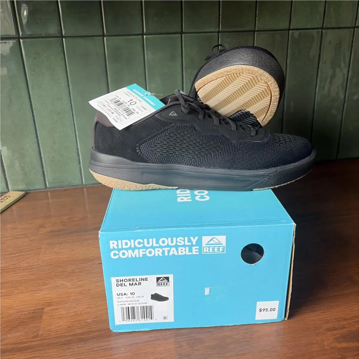 Reef Shoreline Del Mar Shoes Black Men’s Size 10 Everyday Sneaker Comfort