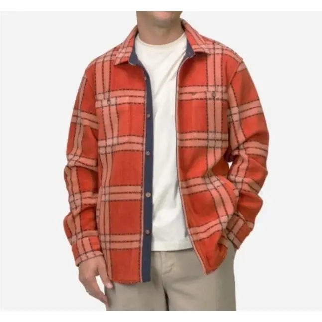 Reef Men`s Karter L/s Fleece Shirt - Cinnabar - Large
