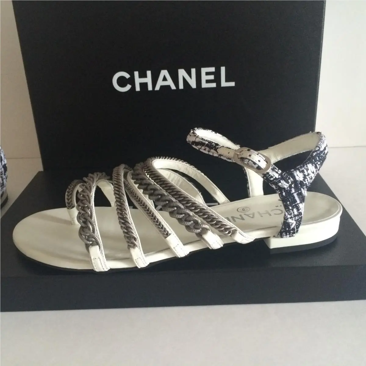 Chanel shoes - Tweed - Tweed - Black/White/silver 0