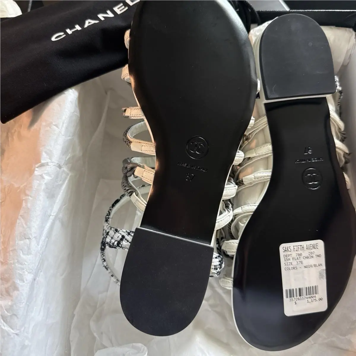 Chanel shoes - Tweed - Tweed - Black/White/silver 10