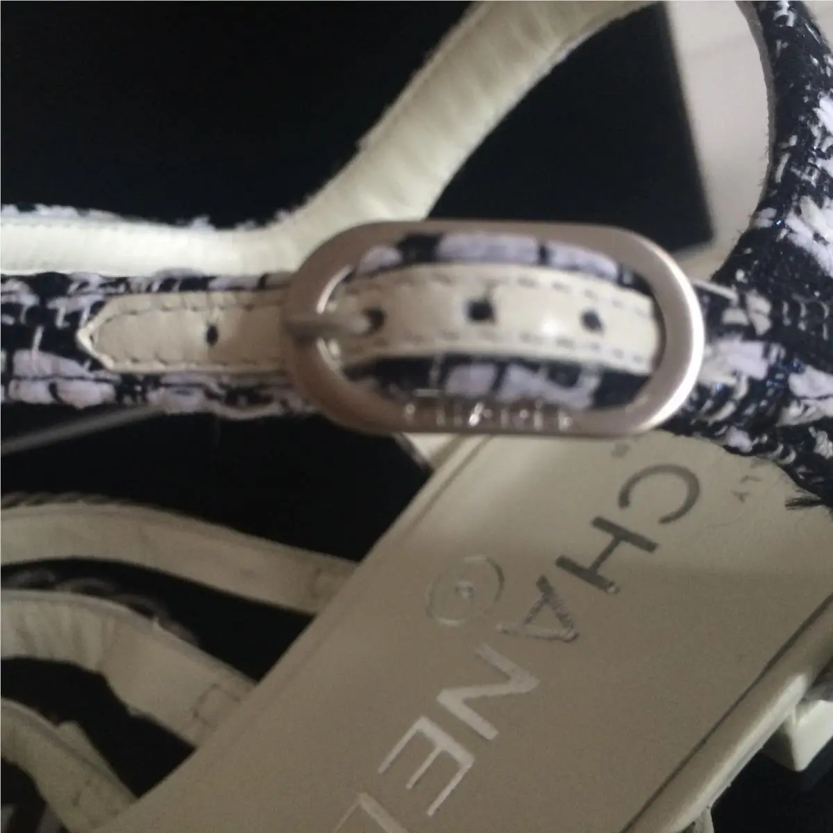 Chanel shoes - Tweed - Tweed - Black/White/silver 2