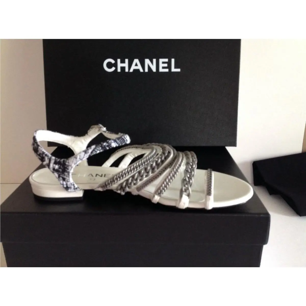 Chanel shoes - Tweed - Tweed - Black/White/silver 6