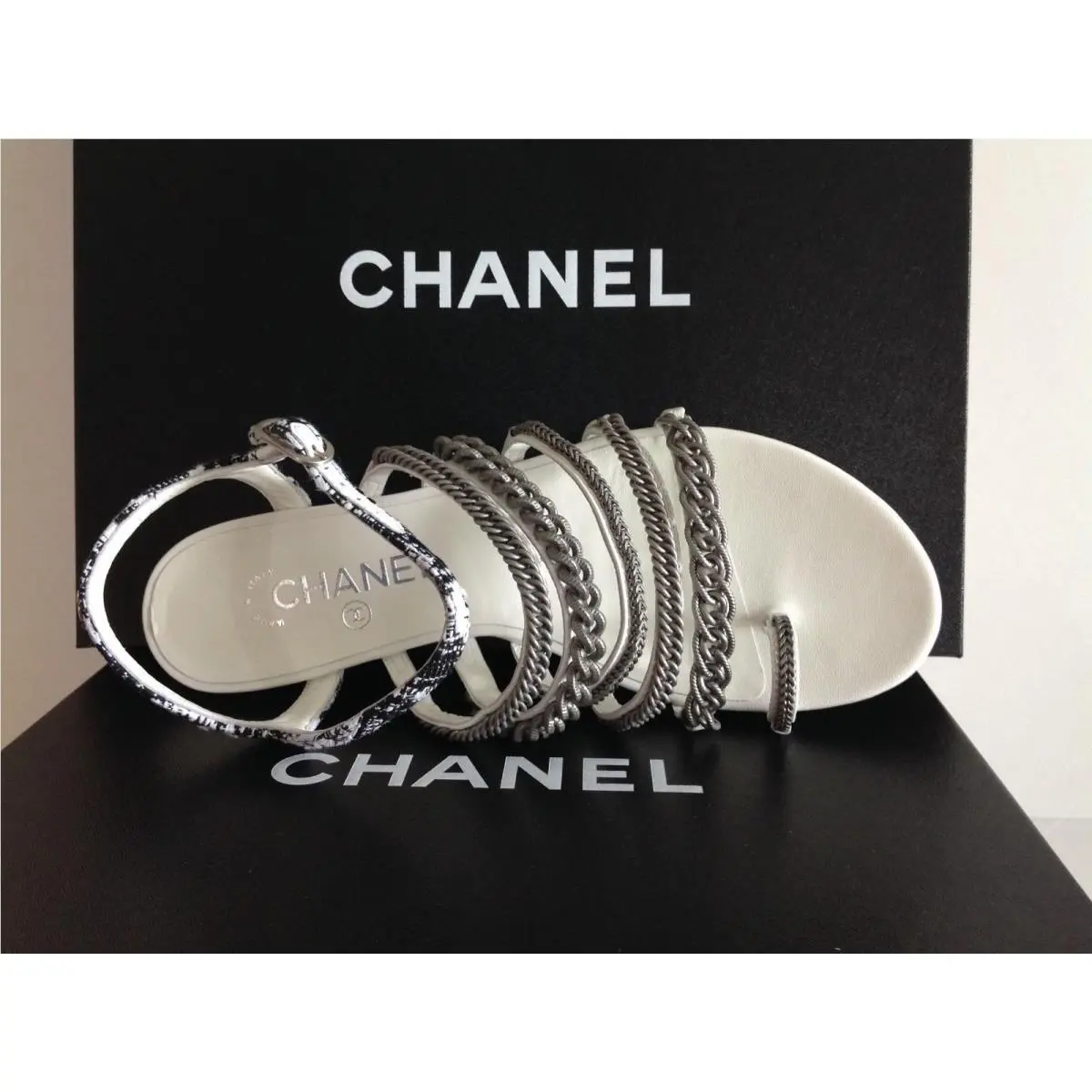 Chanel shoes - Tweed - Tweed - Black/White/silver 21