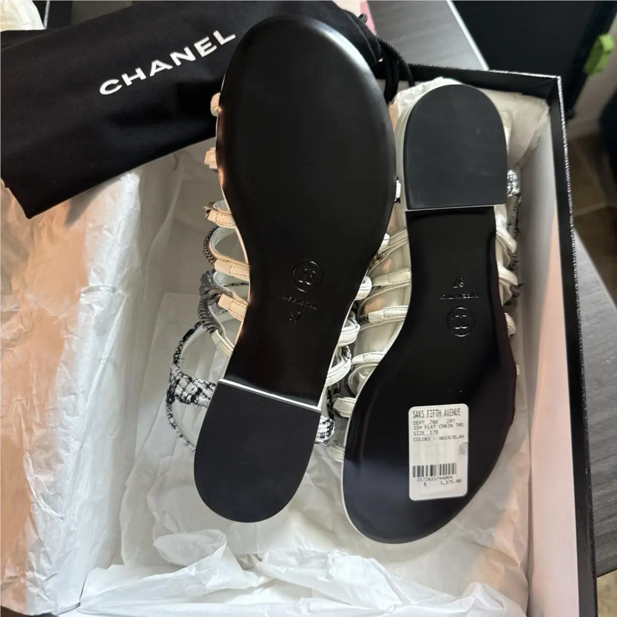 Chanel shoes - Tweed - Tweed - Black/White/silver 26