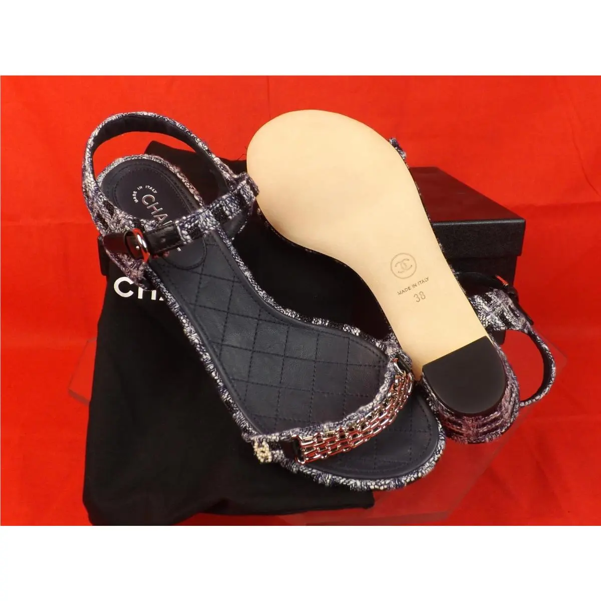 Chanel shoes - G31705 - G31705 - NAVY BLUE/GRAY /GOLD (UPC: 00505043713288) 7