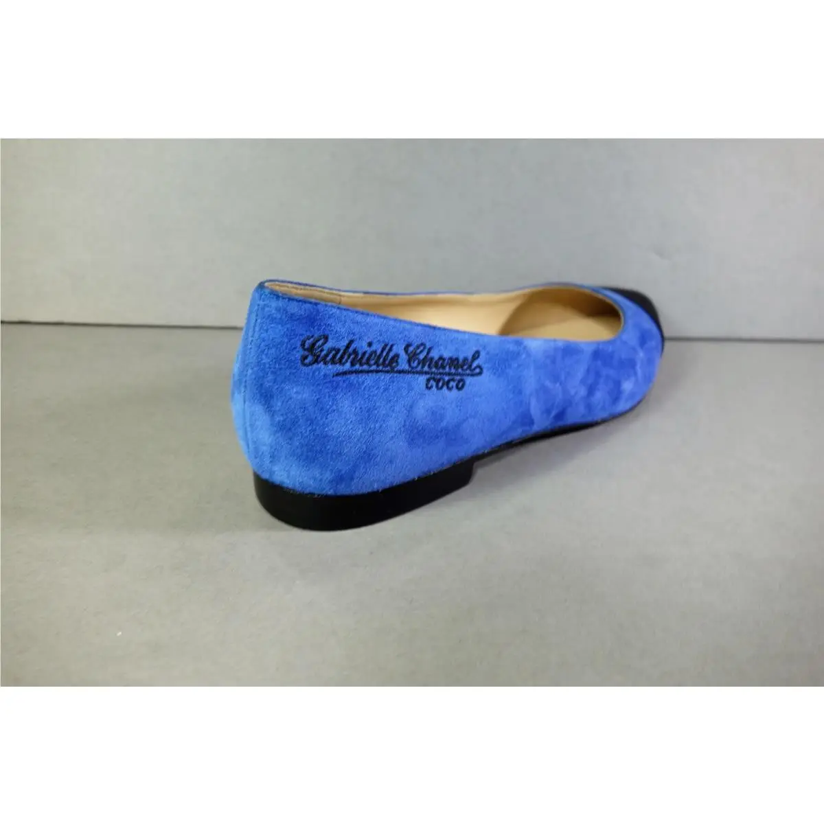 Chanel shoes - Ballet Flats - Ballet Flats - Blue, s: Royal Blue Suede and Black Satin (UPC: 3572640021563) 8