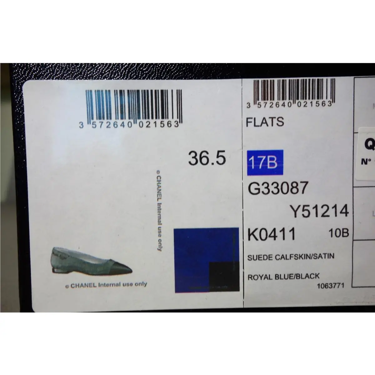 Chanel shoes - Ballet Flats - Ballet Flats - Blue, s: Royal Blue Suede and Black Satin (UPC: 3572640021563) 9