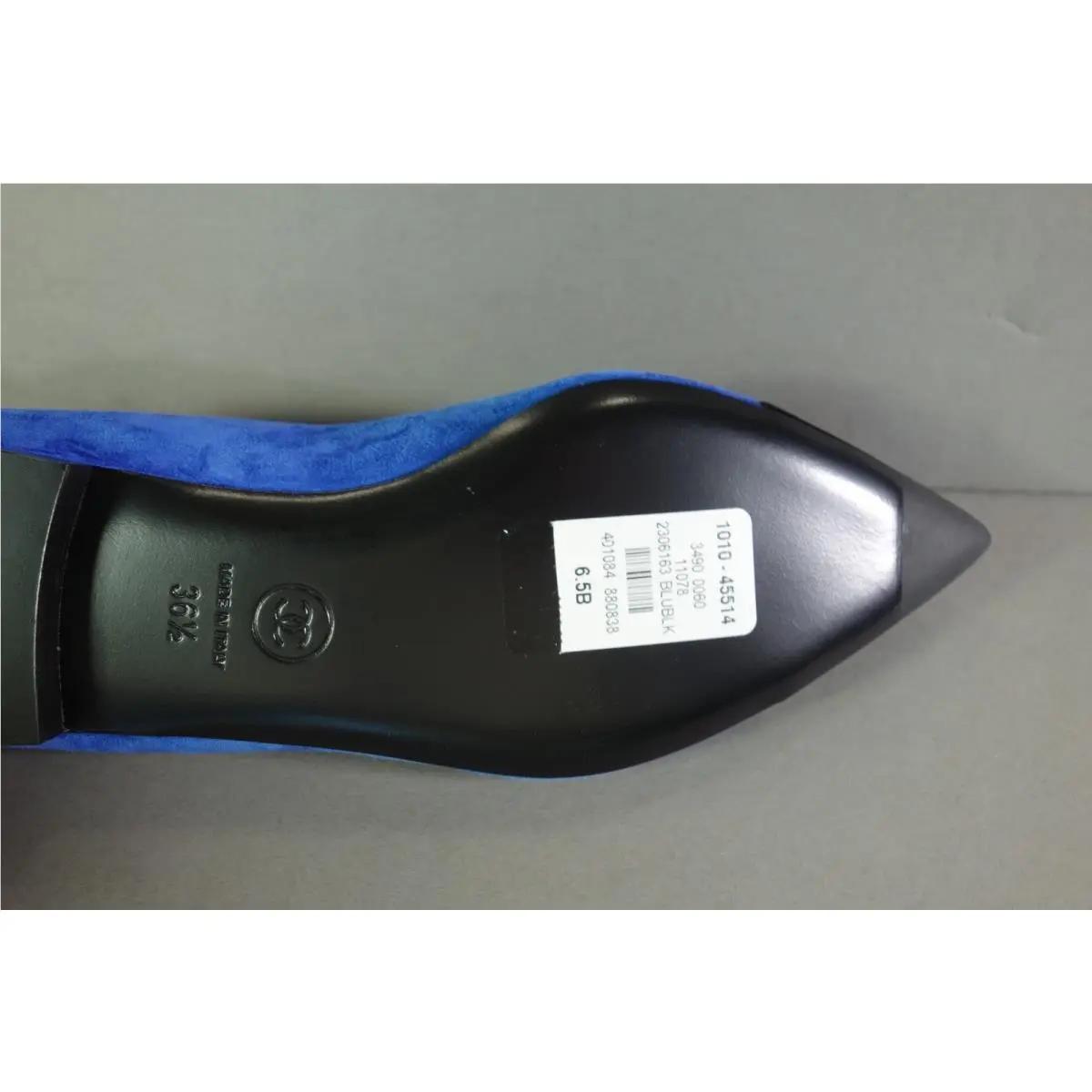 Chanel shoes - Ballet Flats - Ballet Flats - Blue, s: Royal Blue Suede and Black Satin (UPC: 3572640021563) 10