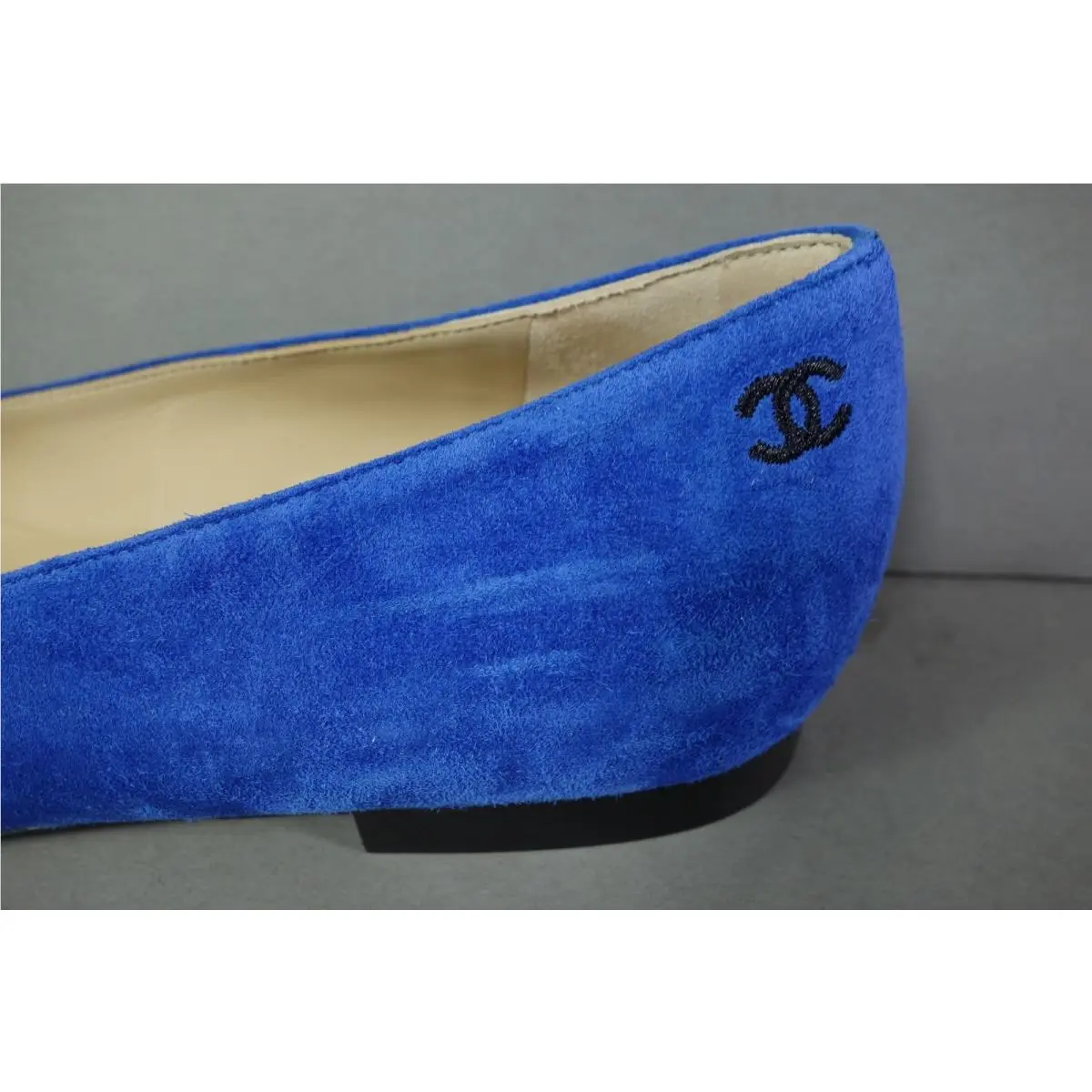 Chanel shoes - Ballet Flats - Ballet Flats - Blue, s: Royal Blue Suede and Black Satin (UPC: 3572640021563) 4