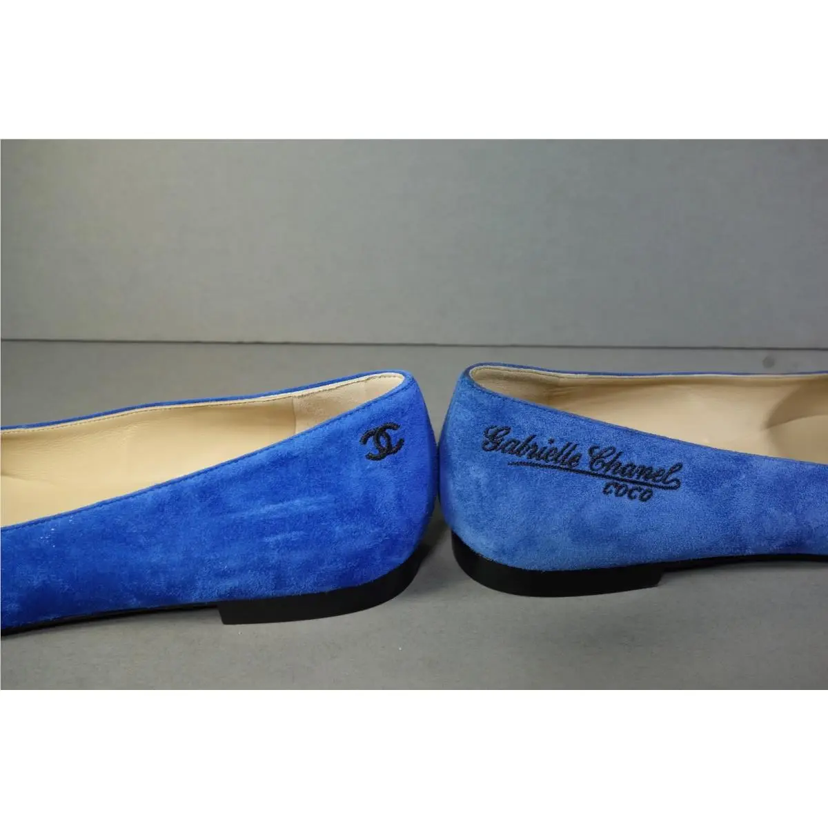 Chanel shoes - Ballet Flats - Ballet Flats - Blue, s: Royal Blue Suede and Black Satin (UPC: 3572640021563) 5