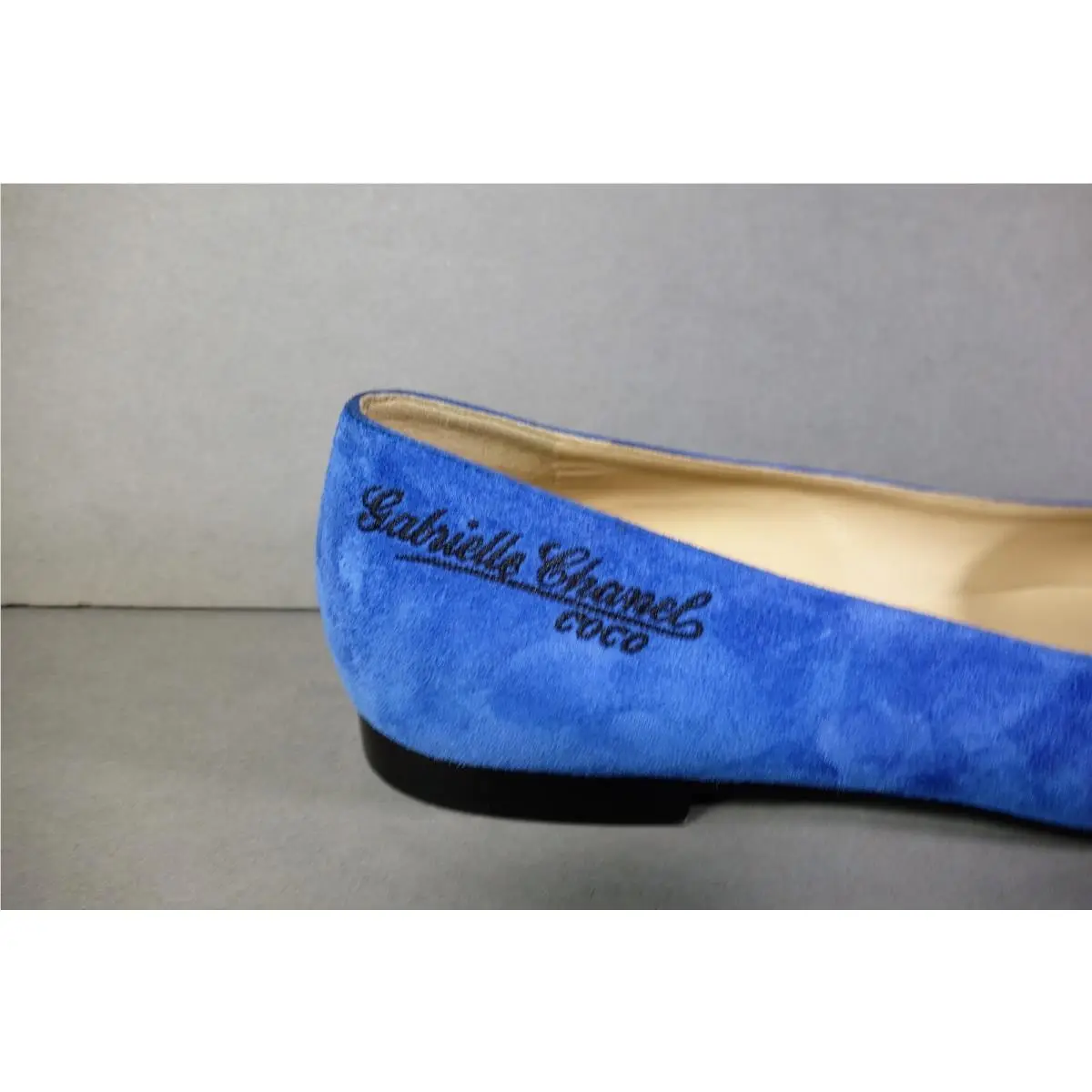 Chanel shoes - Ballet Flats - Ballet Flats - Blue, s: Royal Blue Suede and Black Satin (UPC: 3572640021563) 6