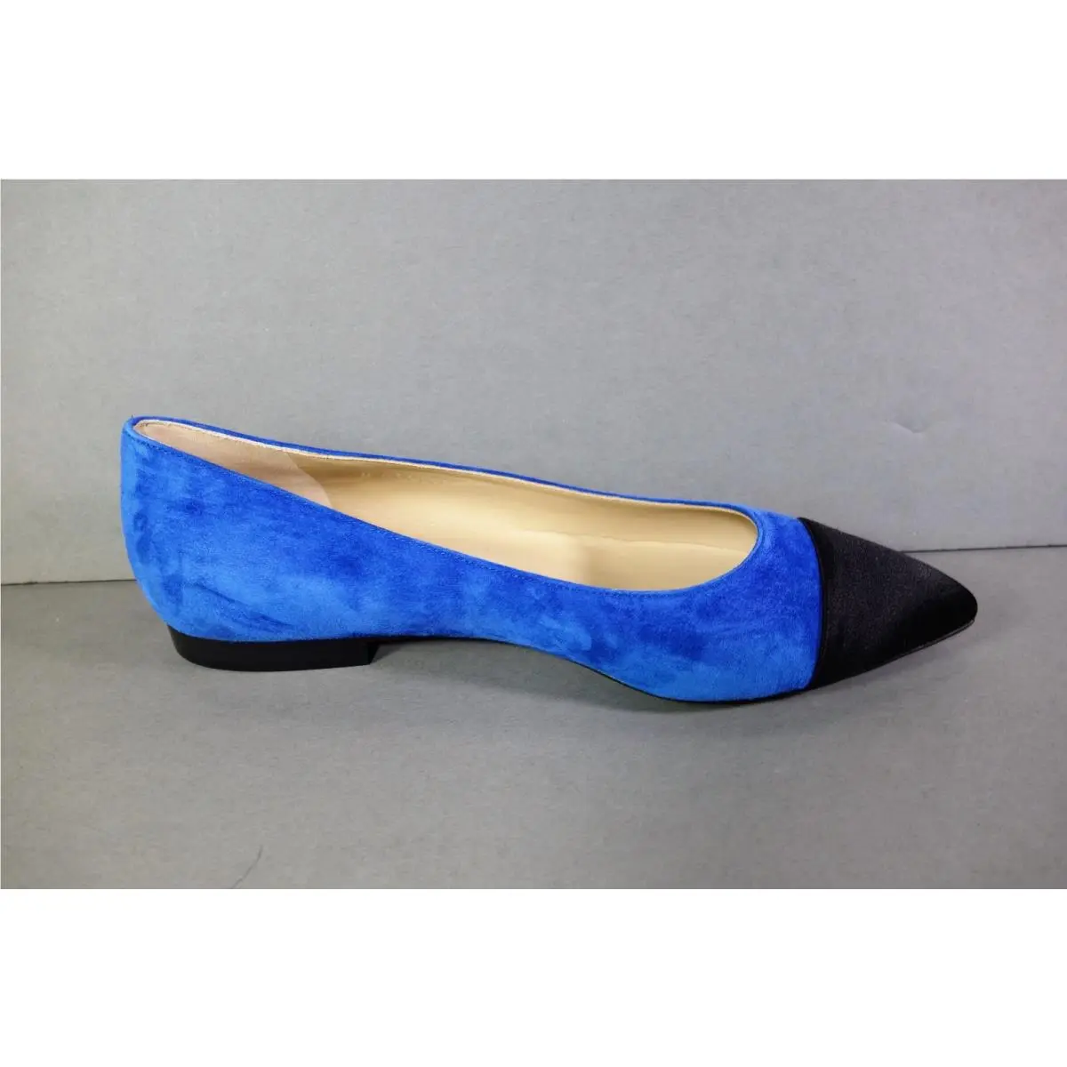 Chanel shoes - Ballet Flats - Ballet Flats - Blue, s: Royal Blue Suede and Black Satin (UPC: 3572640021563) 7
