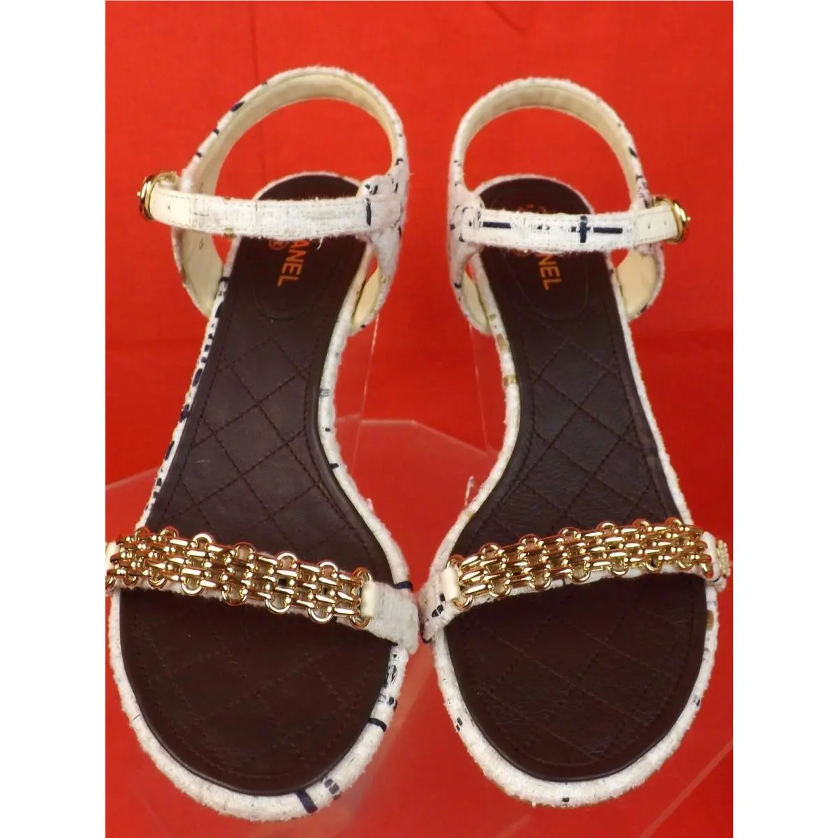 Chanel shoes - WHITE/ECRU/NAVY /GOLD (UPC: 3572635637779) 0