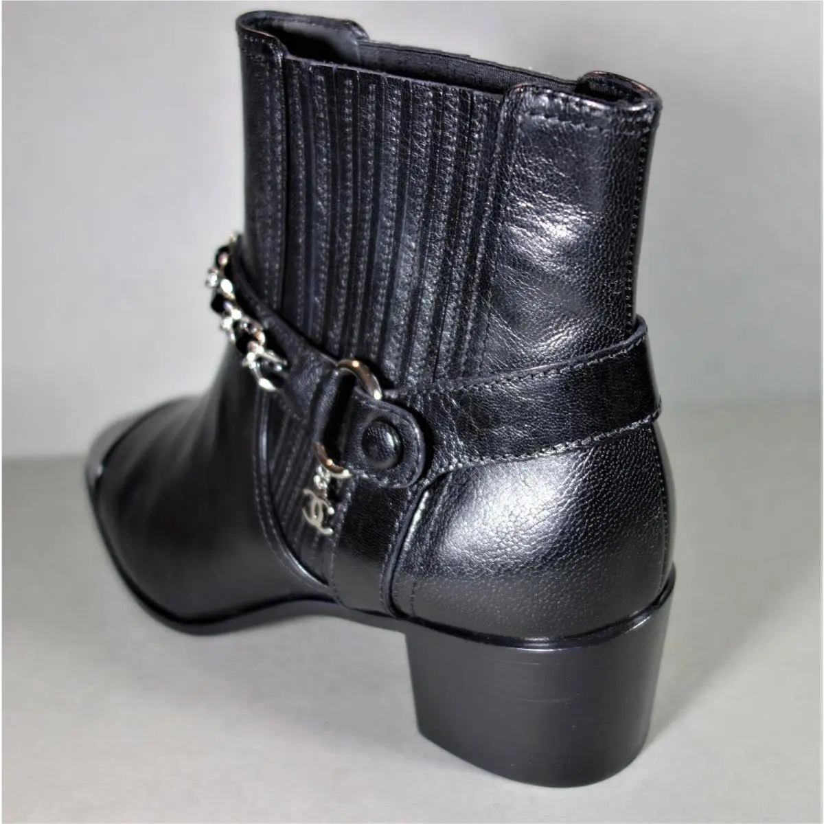 Chanel shoes - Moto Biker Motorcycle Boots Western - Black (UPC: 3572642905793) 8