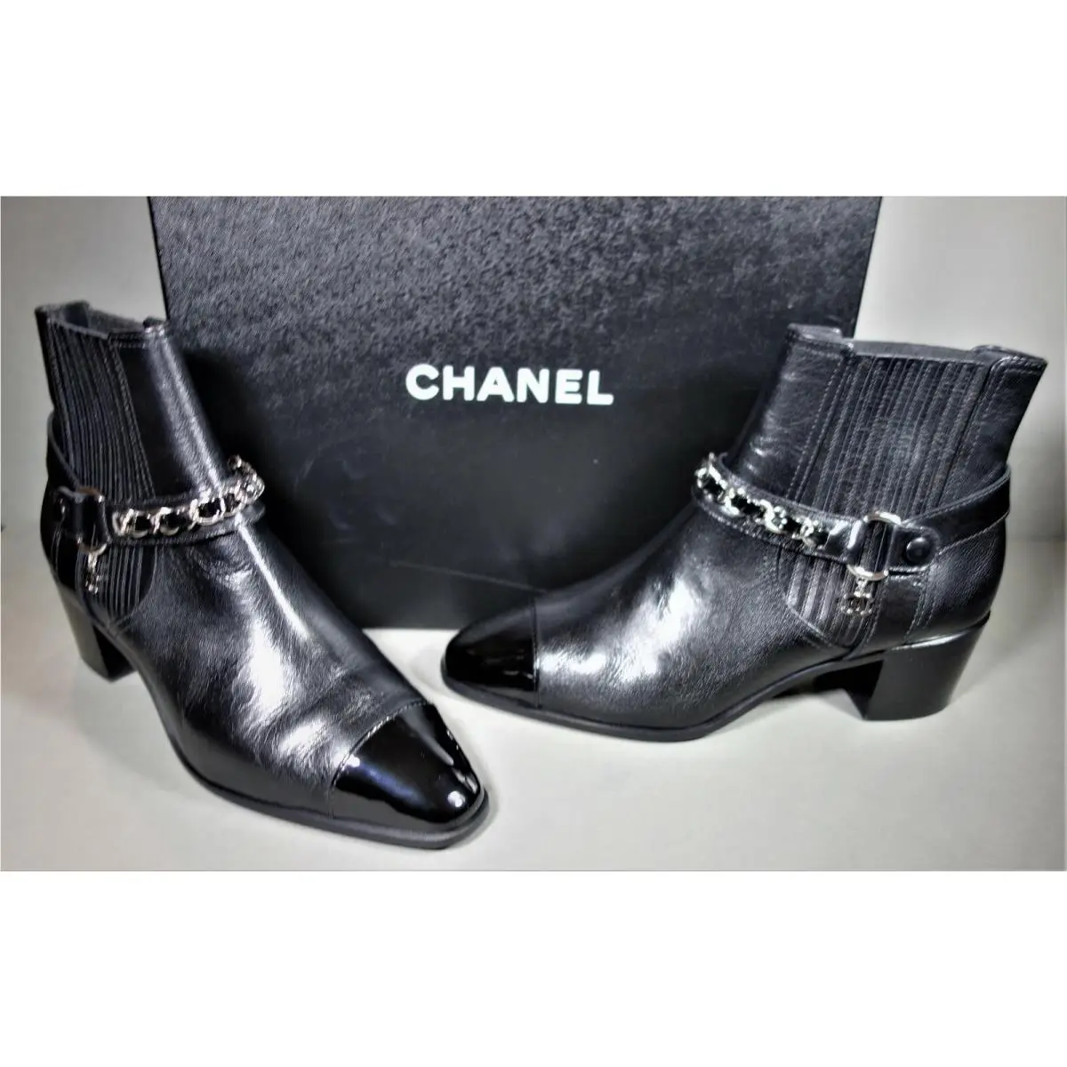 Chanel shoes - Moto Biker Motorcycle Boots Western - Black (UPC: 3572642905793) 0
