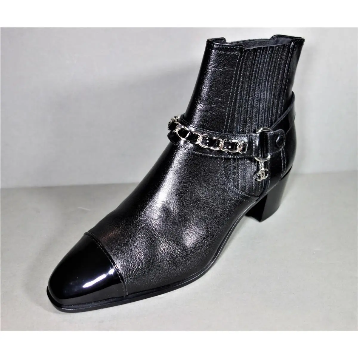 Chanel shoes - Moto Biker Motorcycle Boots Western - Black (UPC: 3572642905793) 4