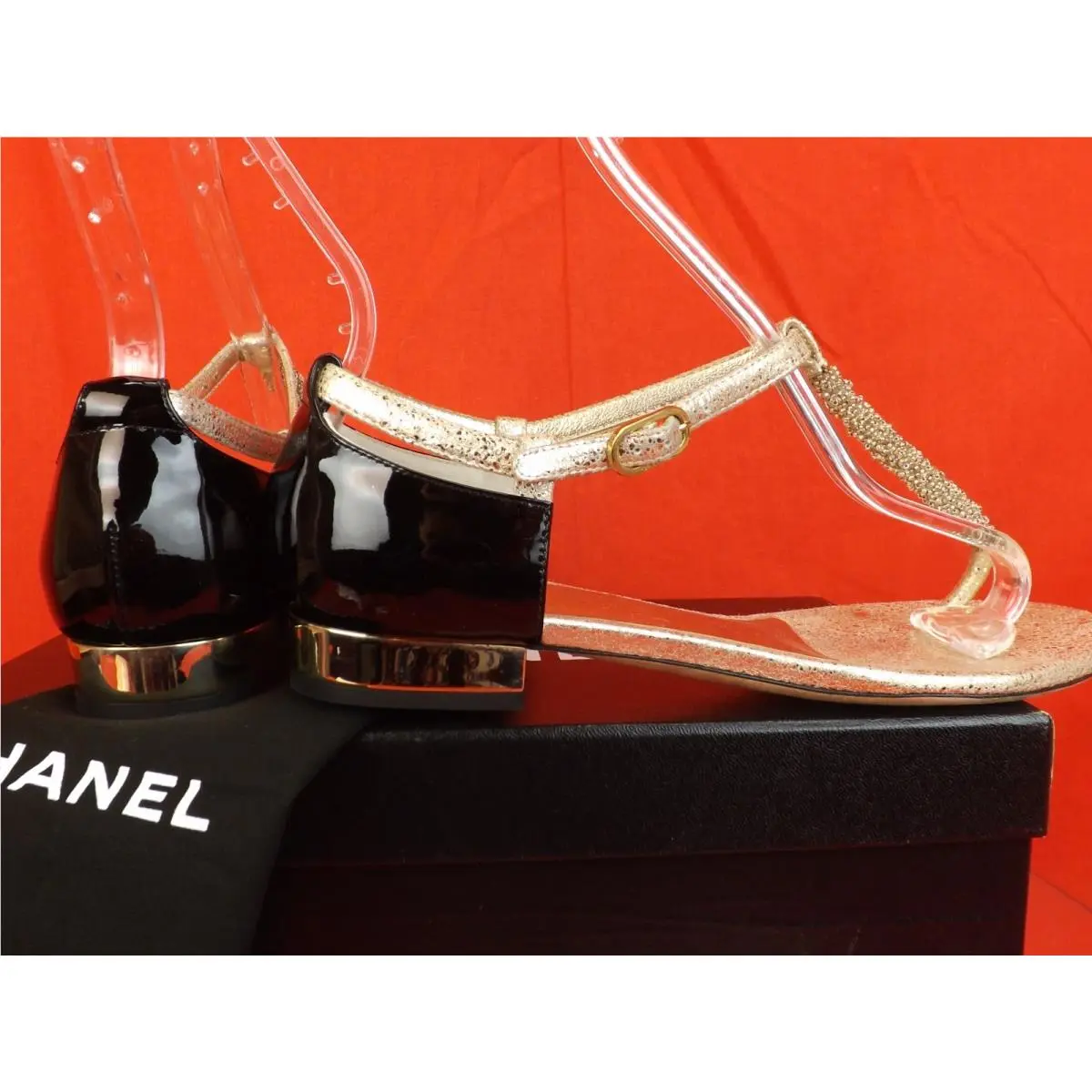 Chanel shoes - G28224 - G28224 - Beige/Black/Gold 3