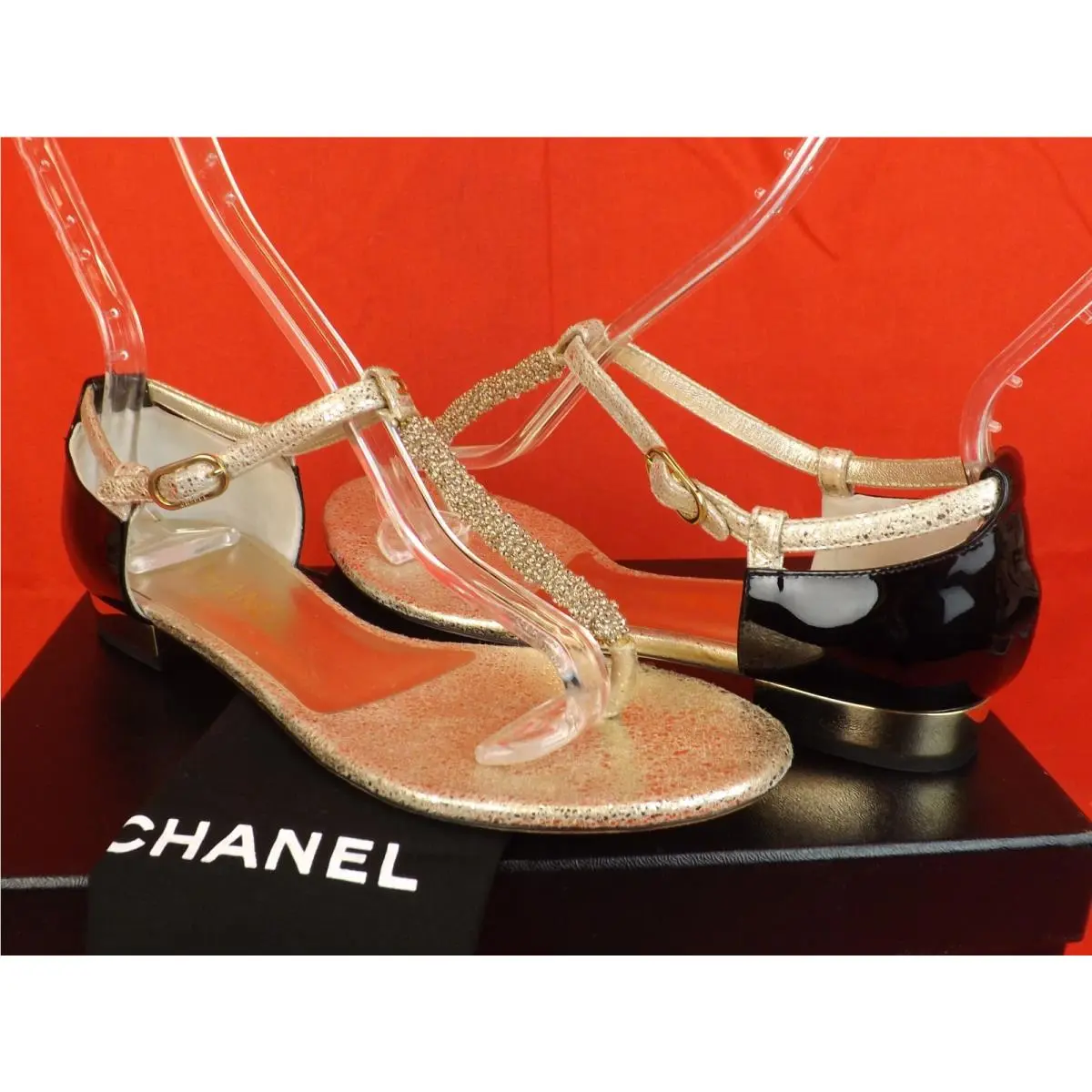 Chanel shoes - G28224 - G28224 - Beige/Black/Gold 5