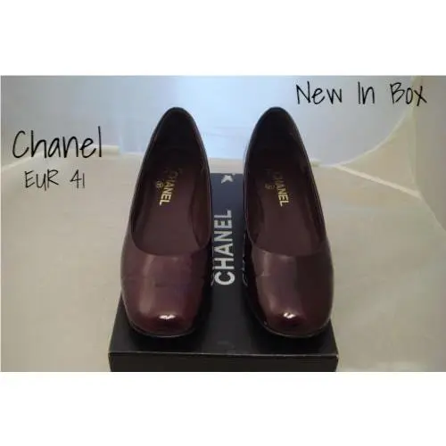 Chanel Patent Leather Ballet Shoes Flat Rare Vintage 41 Eur 11 US