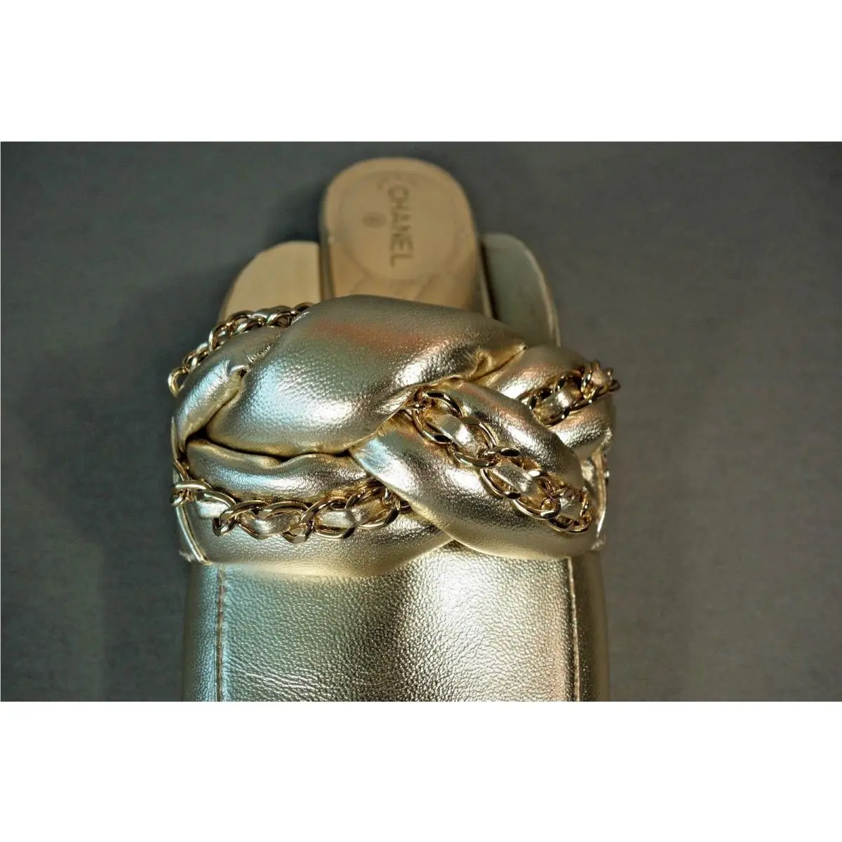 Chanel shoes - Chanel mules - mules - Gold (UPC: 3572639283293) 5