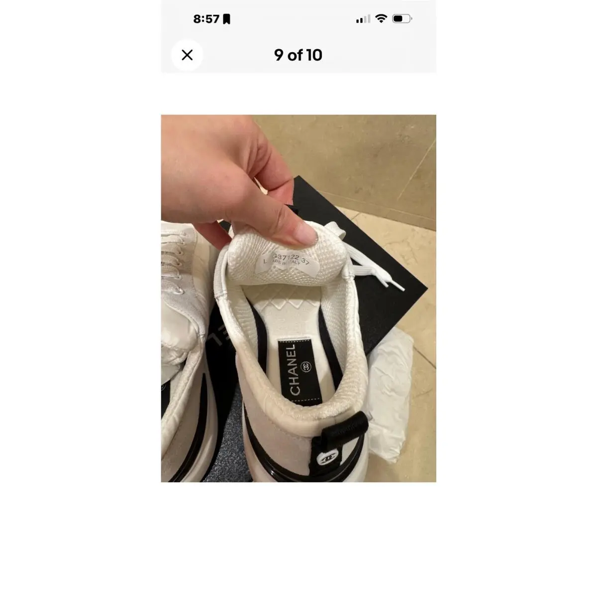 Chanel Suede Calfskin CC Logo Trainer Sneakers 37 W/receipt