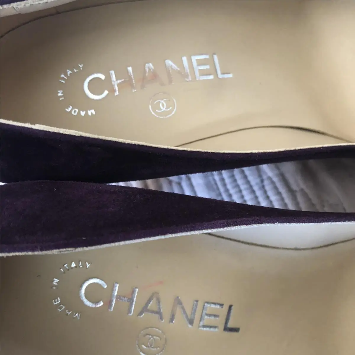Chanel shoes - Chanel cap toe Classic pumps - Black & Dark Purple (UPC: 3572640014800) 10