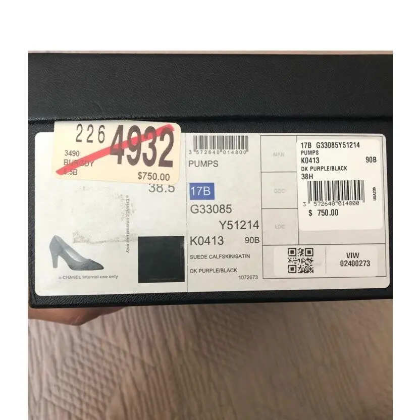 Chanel shoes - Chanel cap toe Classic pumps - Black & Dark Purple (UPC: 3572640014800) 11